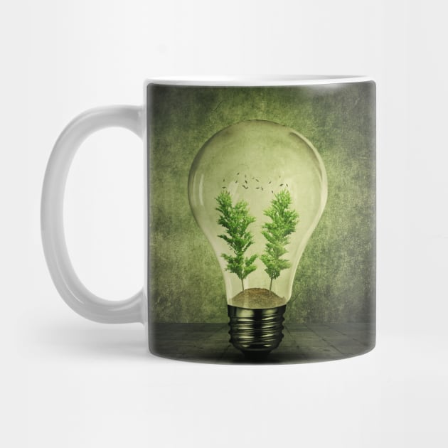 Green Eco Bulb by psychoshadow